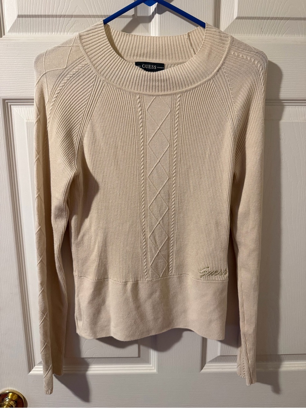 GUESS Cream Cable-Knit Women's Sweater